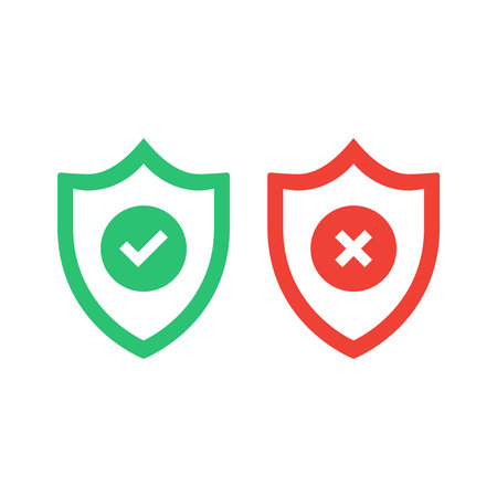 Shield check mark icon set. Vector illustrationのイラスト素材