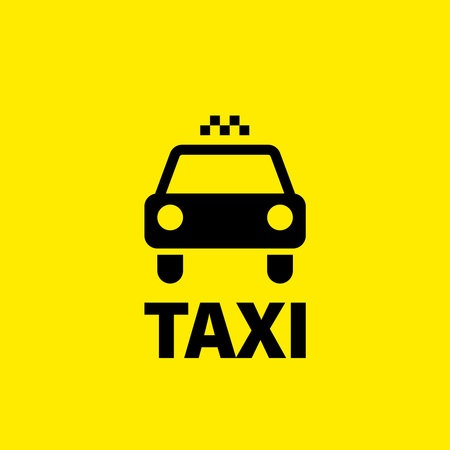 Taxi car icon. Front view. Taxi service vector illustrationのイラスト素材