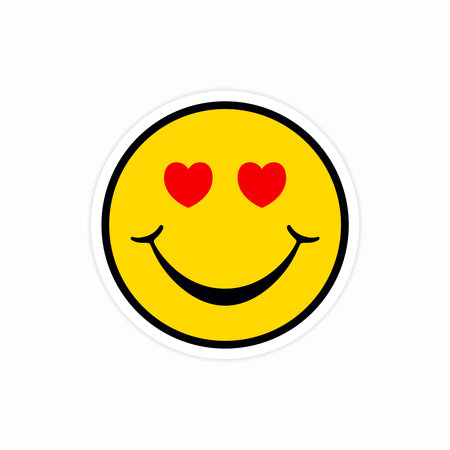 Smiling love emoji. Vector illustrationのイラスト素材
