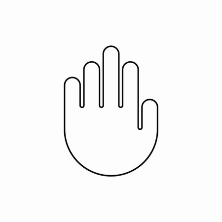 Hand palm silhouette line icon. Vector illustrationのイラスト素材