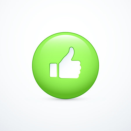 Thumb up like button icon. Vector illustrationのイラスト素材
