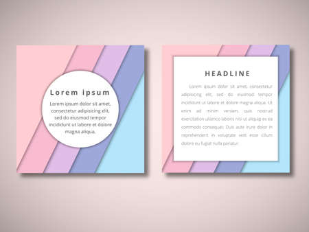Set of Vector brochure front and back side templates in abstract style.のイラスト素材
