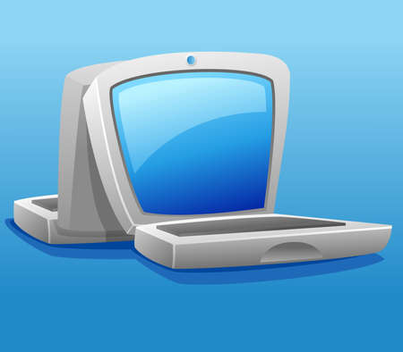 Two laptop illustration, communication metaphor vector illustration.のイラスト素材
