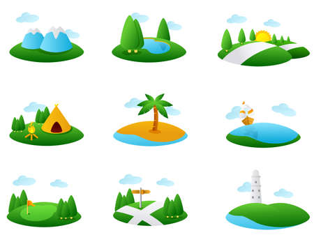 Landmark Cartoon illustration. chubby styleのイラスト素材