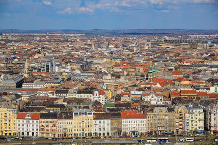 View on Budapest from the Gellert Mountainの写真素材