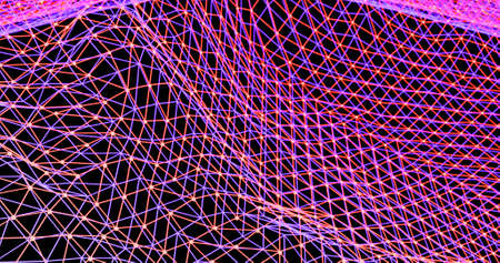 rendered 3d emission double wireframe wave gridの写真素材