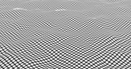 Texture made of white circles mirrored on black background rendered in 3Dの写真素材