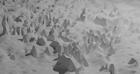 3d Illustration of a simple lowpoly background in white with shadowの写真素材