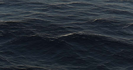 3d illustration, ocean sea with waves and foam renderedの写真素材