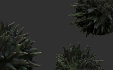 3d illustration, virus bazille biology mutation rendering