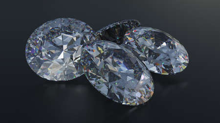 3d Illustration gemstone, diamond glittering valuable jewelryの写真素材