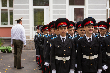 Parade on September 1 in the First Moscow Cadet Corpsのeditorial素材