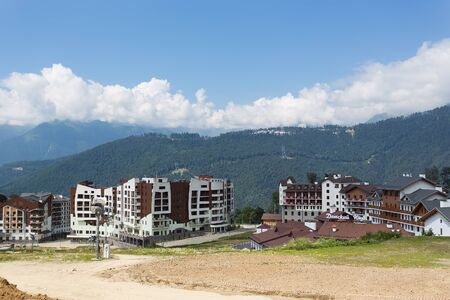 Mountain landscape day Rosa Khutor in Krasnaya Polyana in the summer