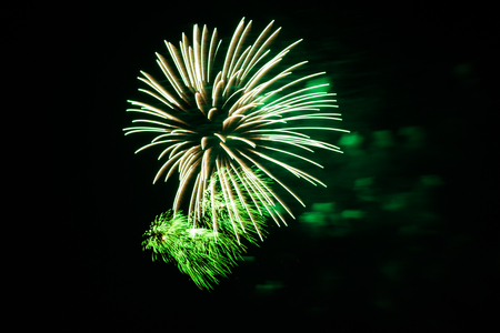 Evening fireworks in honor of a holiday the Victory Dayの写真素材