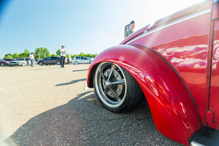 Moscow, Russia - May 26, 2018: VAGBurg festival of VolksWagen Auto Group cars - VW, Skoda, Seat, Audi with serial and custom muscle carsのeditorial素材