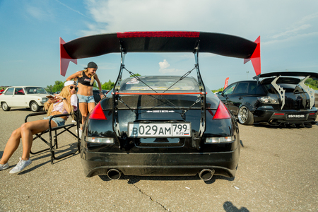 Moscow, Russia - June 23, 2018: JapanDays festival of japan cars - with serial and customized muscle carsのeditorial素材