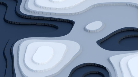 Contour models. Topographic map lines. Topographic abstract illustration for concept design. 3D Cartography concep background.の写真素材