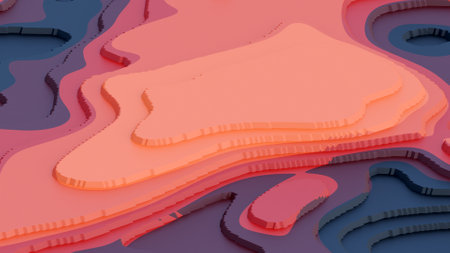 Contour models. Topographic map lines. Topographic abstract illustration for concept design. 3D...
