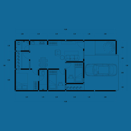 Floor plan blueprint, Figure of the jotting sketch of the construction and the industrial skeleton of the structure and dimensions. vector eps 10のイラスト素材