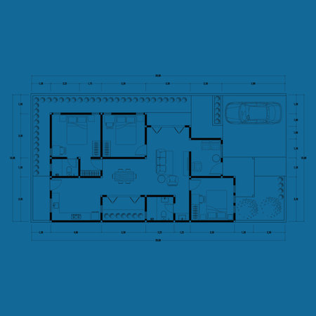Floor plan blueprint, Figure of the jotting sketch of the construction and the industrial skeleton of the structure and dimensions. vector eps 10のイラスト素材