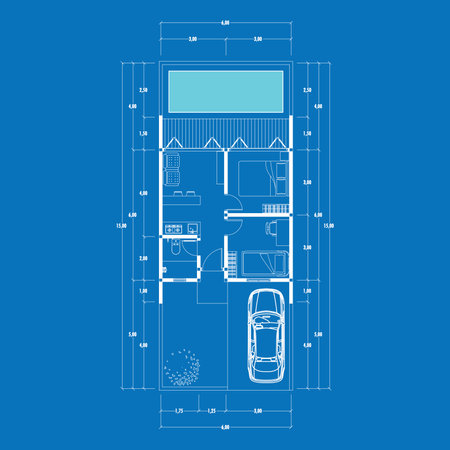 Floor plan blueprint, Figure of the jotting sketch of the construction and the industrial skeleton of the structure and dimensions. vector eps 10のイラスト素材