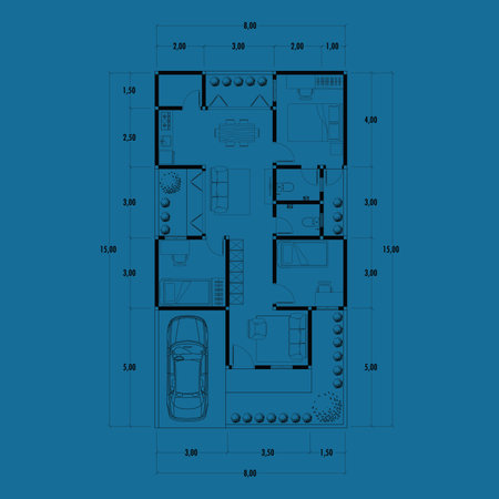 Floor plan blueprint, Figure of the jotting sketch of the construction and the industrial skeleton of the structure and dimensions. vector eps 10のイラスト素材