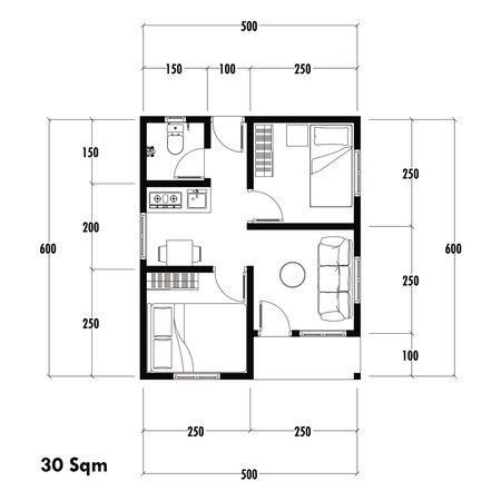 Architecture plan with furniture. home floor plan, isolated on white background, stock illustration.の写真素材