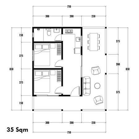 Architecture plan with furniture. home floor plan, isolated on white background, stock illustration.の写真素材