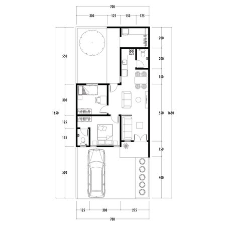 Architecture plan with furniture. home floor plan, isolated on white background, stock illustration.の写真素材