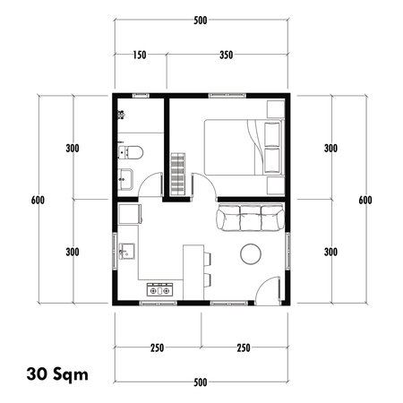 Architecture plan with furniture. home floor plan, isolated on white background, stock illustration.の写真素材
