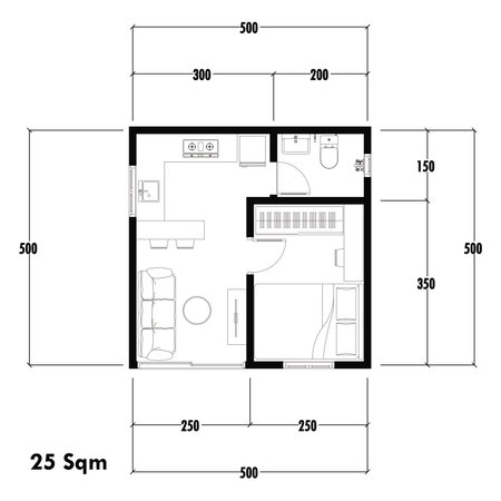 Architecture plan with furniture. home floor plan, isolated on white background, stock illustration.の写真素材