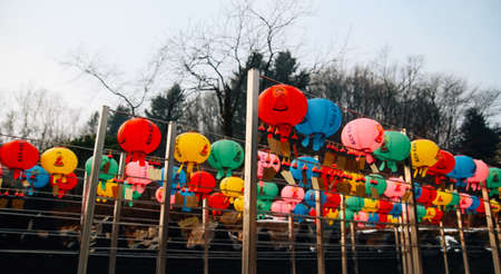 Korea Lantern at waujeongsa templeの写真素材