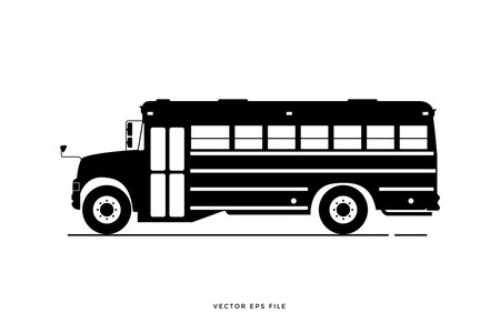 bus silhouette vectorのイラスト素材