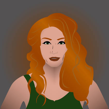 Portrait of a girl with ginger hairのイラスト素材