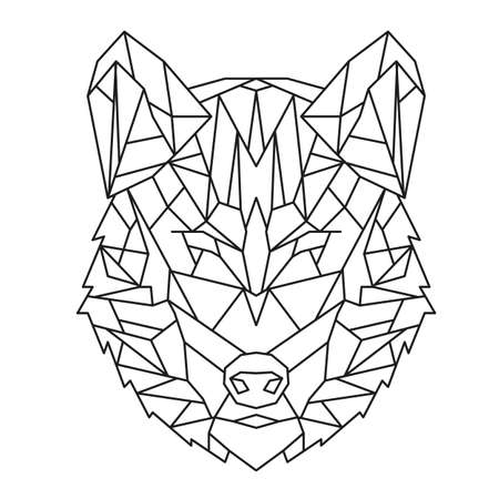 Vector graphic geometric image of a wolf's head