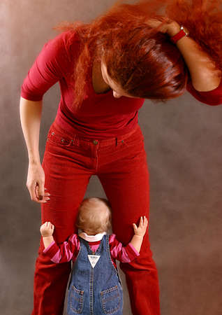 Mum plays with the daughterの写真素材