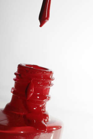 Bottle with red a paint
