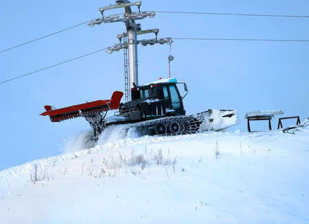 The snow-removing machineの写真素材