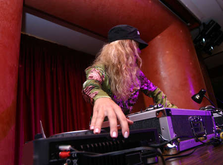 DJ - girl at clubの写真素材