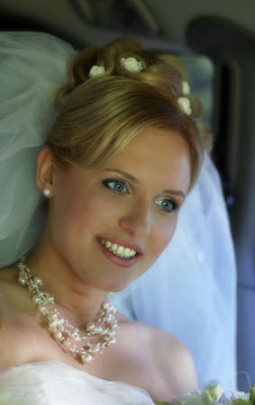 The beautiful bride smilesの写真素材