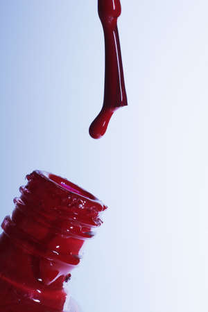Bottle with red a paintの写真素材