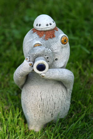 The image of a clay toy on a grassの写真素材
