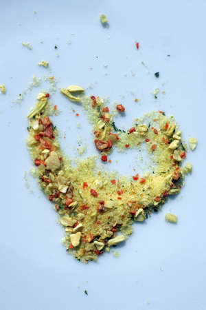 Seasoning from salt to foodの写真素材