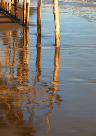Beach with wooden strengthenings. Baltic seaの写真素材