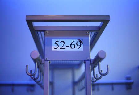 Hanger for clothes in neon lightの写真素材