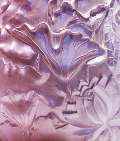 Wall decorated with flowers. Bas-reliefの写真素材