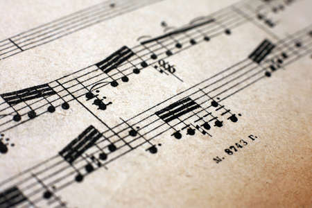 Old vintage musical page close-upの写真素材
