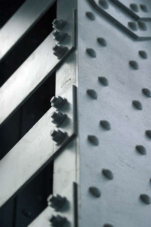 The metal surface, made the rivets, fastening sheets of metal together の写真素材