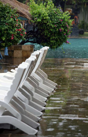 Swimming pool to cool off in on that perfect winter holidayの写真素材