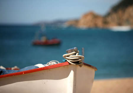 Lonely the boat on seacoast. Spain. Tossaの写真素材